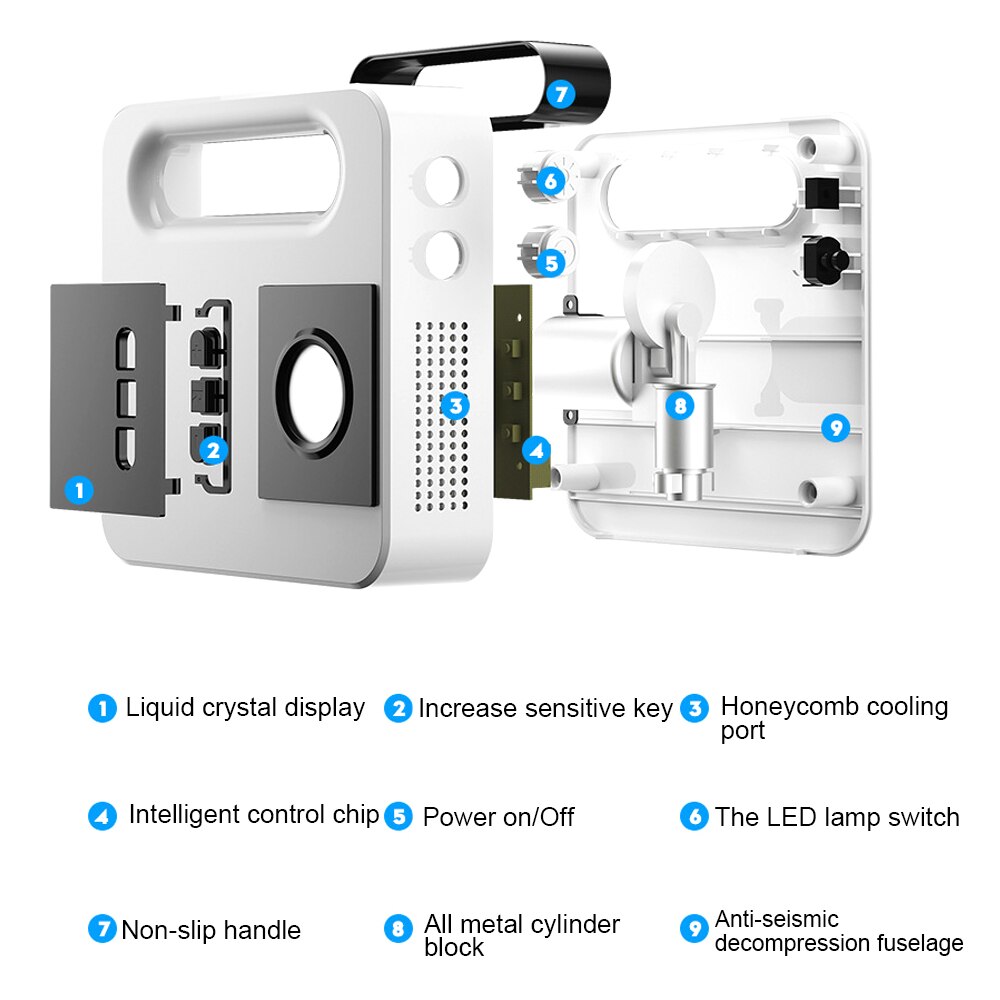 Car Air Compressor Portable Digital Electric Pump Mini Tire Inflator High Pressure Auto Tyre Pumps With Emergency Led Lighting