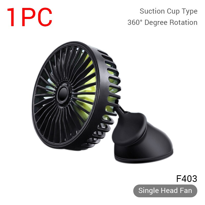 Ventilador de coche USB de 12V-24V para salpicadero, ventiladores de circulación de aire ABS de tres velocidades, ventilador de enfriamiento de verano, Ventilador de alto flujo de aire en accesorios de verano: F403