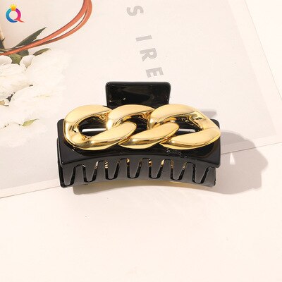 Metal Chain Catch Clip Simple Large Back Head Broken Hair Clip Female Headdress Temperament Shark Clip: TE088