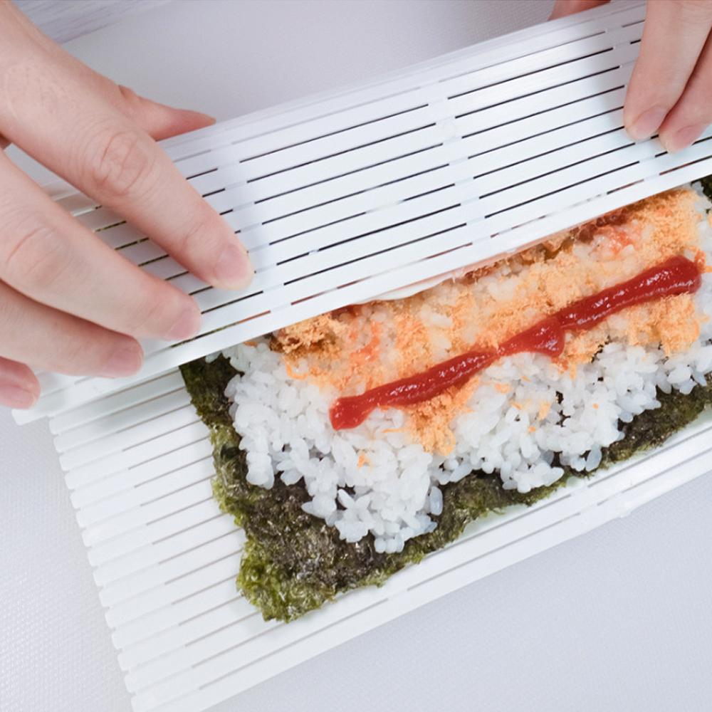 Draagbare Sushi Tool Rolling Matten Voor Sushi Onigiri Rijst Roller Rolling Maker Mallen Zeewier Nori Sushi Gordijn Mold Keuken Tool