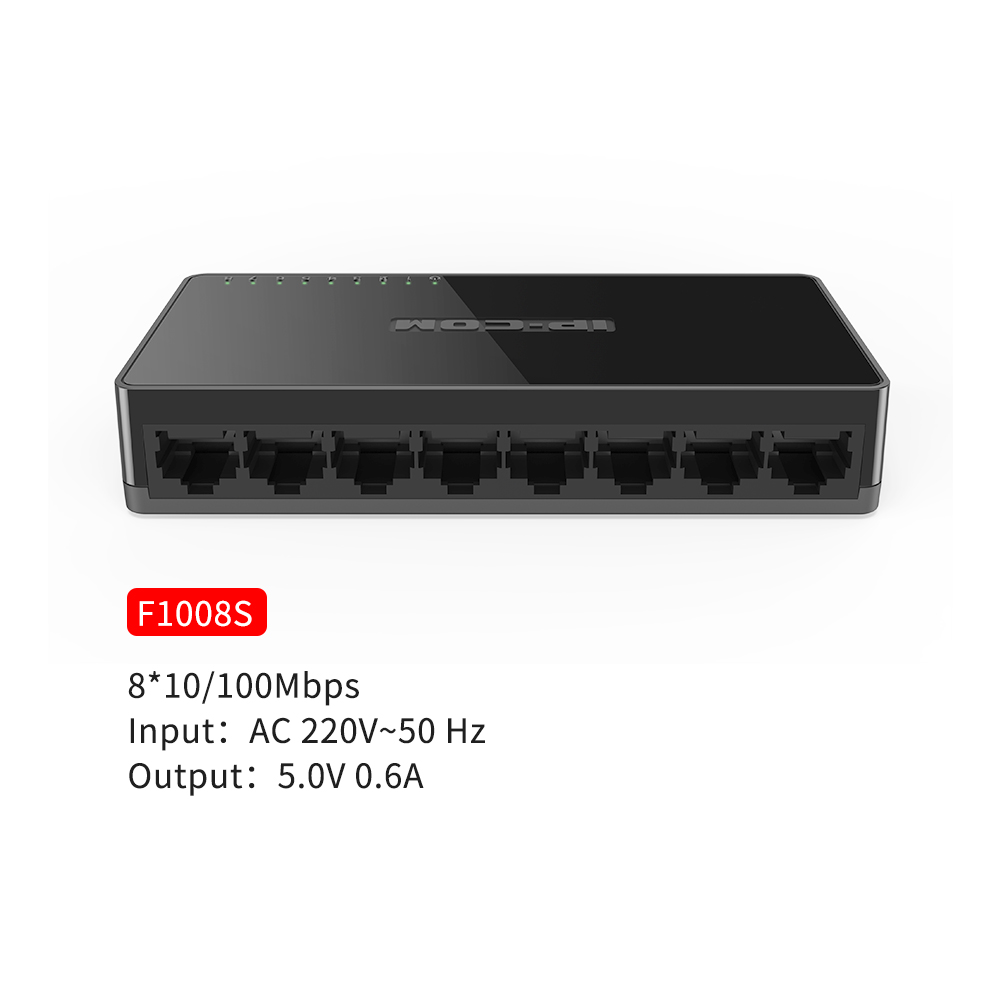 IP-COM 8 Port Gigabit Switch 10/100/1000Mbps RJ45 LAN Ethernet Fast Desktop Network Switching Hub Shunt: 8 Port 100M