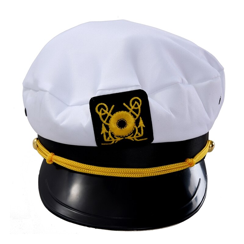 Blanc marine casquette de Marin capitaine Marin Marin uniforme coton couleur blanc noir