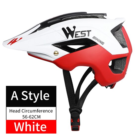 WEST BIKING Bicycle Helmet Trail XC MTB All-terrain Bike Helmet OFF-ROAD Casco Ciclismo Bicicleta Mountain Bike Cycling Helmet: A Style White