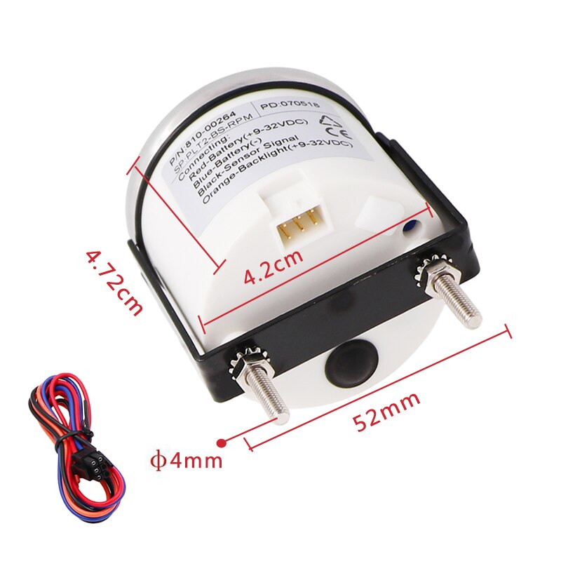 52mm Digital Tachometer 0~9990 RPM Marine Tachometer With Hourmeter Red Backlight Fit For Car Truck Boat Tacho Gauge Sensor