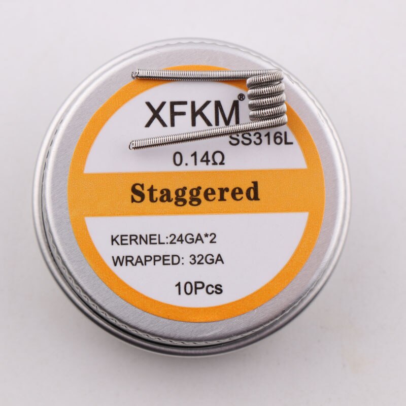 NUOVO XFKM Ni80 Sfalsati Fuso Clapton Prebuilt Colis Nichelcromo 80 Ad Alta Densità Premade Bobina RDA RTA RBA Atomizzatore Bobine di Riscaldamento: staggered-316-10