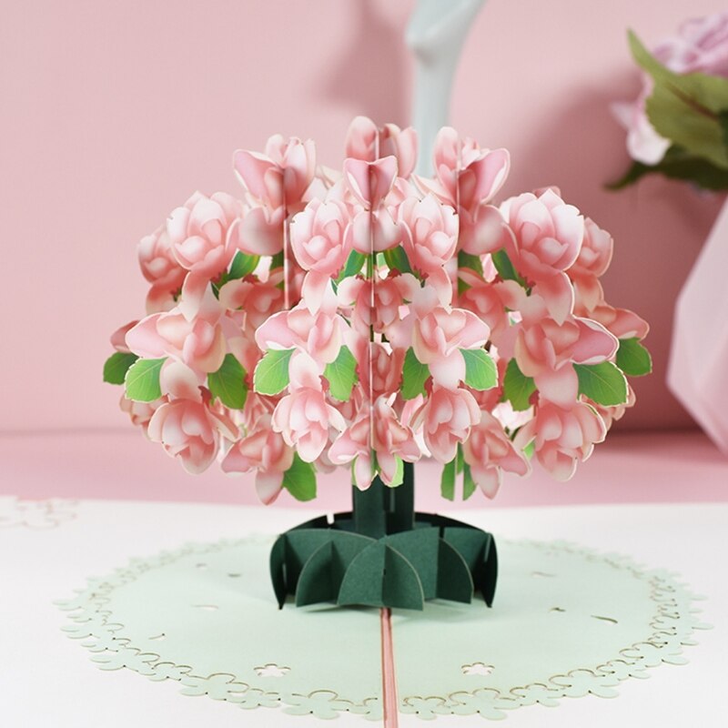 Cartolina d'auguri floreale del fiore di pop-su 3D per l'anniversario di matrimonio di laurea di festa del papà della mamma di compleanno con la busta