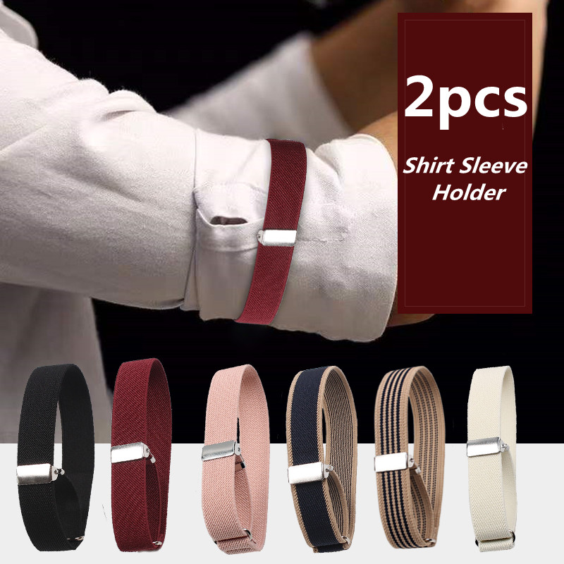 HEIßER 2Pcs Herren Hülse Strumpfbänder Halter Elastische Armband Hemd Hülse Halter Frauen Männer Einstellbare Nicht-Slip arm Manschetten Bands