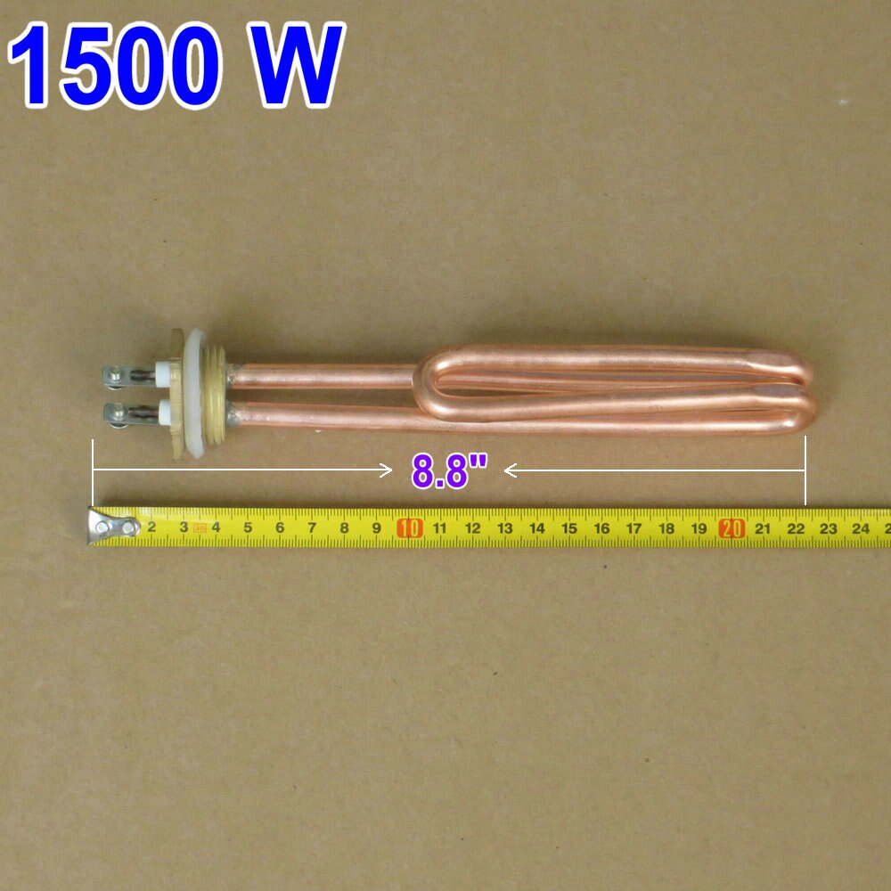 El-element booster til vandvarmer  dn25 strøm 1.5kw-6kw valgfri kobber: 1500w