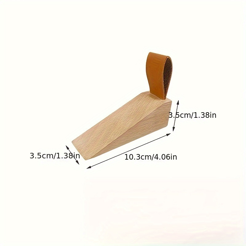 1pc Reinforced Wooden Door Stopper with Anti-Slip Bottom Blade, Under-Door Installation, for Home or Office Use
