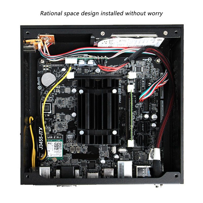 Boîtier HTPC A01 Horizontal pour ordinateur, Mini boîtier de contrôle industriel ITX, argent, verre