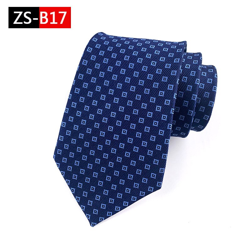 100% Silk Men's Ties 9cm Business Blue Leisure Wedding Groom Neckwear Necktie Formal Gravata Father's Day: ZS-A17