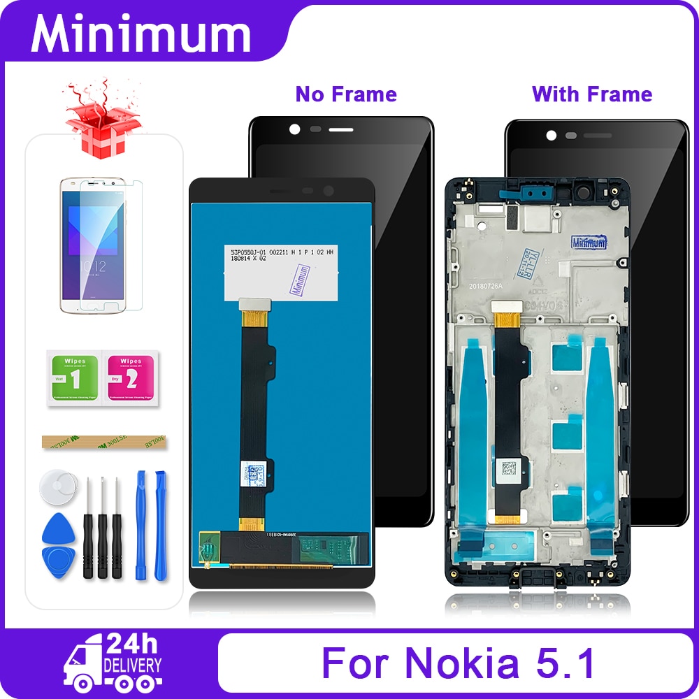 5.5 "Voor Nokia 5.1 Ta-1061 Ta-1075 Ta-1076 Ta-1081 Lcd Touch screen Digitizer Vergadering Met Frame Voor Nokia5.1