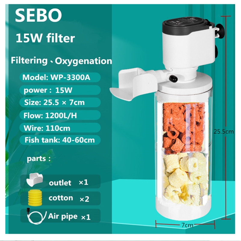 3 in 1 Filter für Aquarium Aquarium Filter Mini Aquarium Filter Aquarium Sauerstoff Tauch Wasserfilter: EU Adapter Stecker / WP-3300A a einstellen