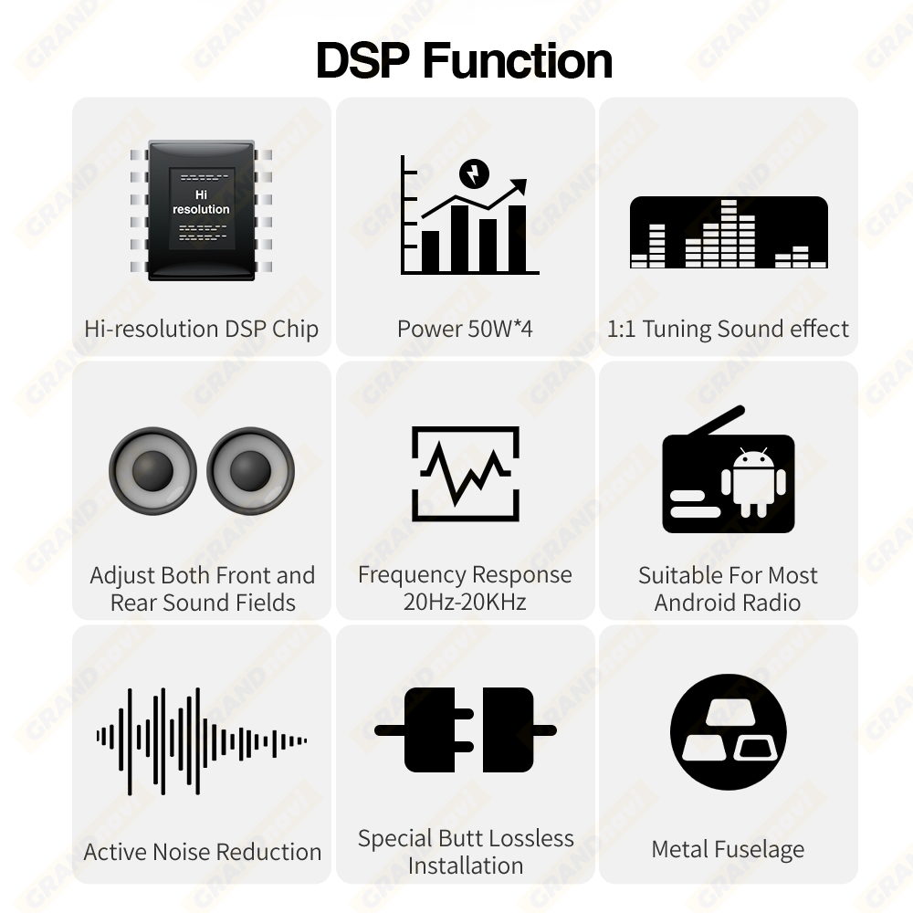 Car DSP Amplifier Audio Digital Sound Processors 4*50W ISO Adapter For Android Speaker Subwoofer Power Car Radio Stereo