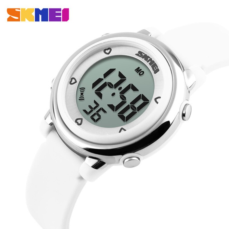 SKMEI Kinderen horloge LED Digitale Sport Relojes Mujer Jongens meisjes Kids Cartoon Jelly Waterdicht Horloges: White