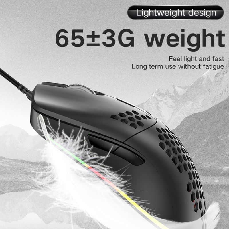 M6 holle honingraatpatroon game muizen lichtgewicht rgb bedrade gaming muizen 12000 dpi 7 toetsen voor gameliefhebbers