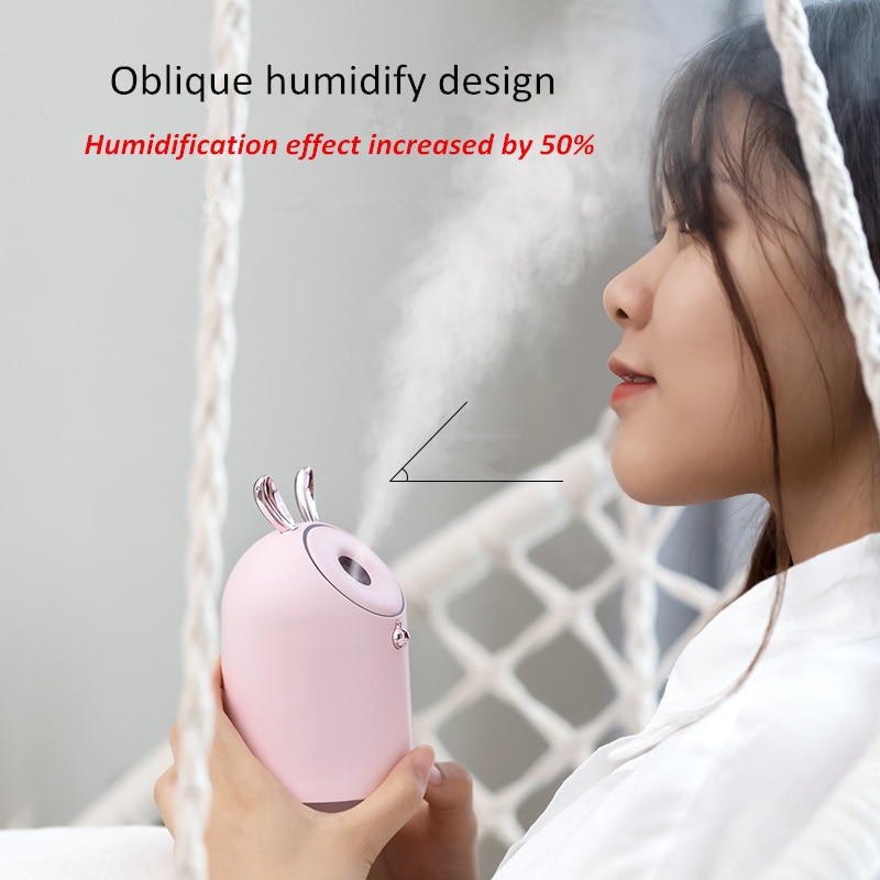 Trådløs luftfugter med 800 mah batteri ultralyd cool-mist yndig humidificador aromaterapi æterisk olie diffusor