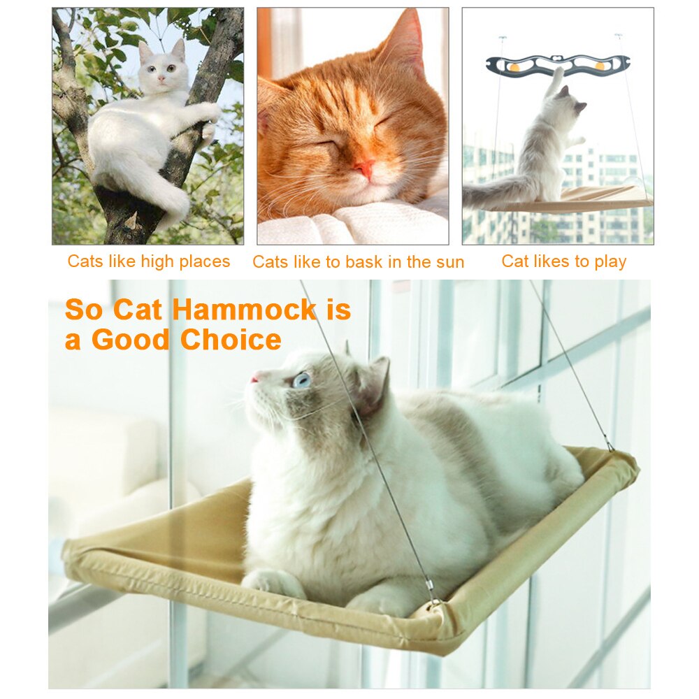 Camas colgantes para gatos, hamaca para ventana cómoda y duradera con esterilla, asiento tipo estante, cama para mascotas, 17,5 KG