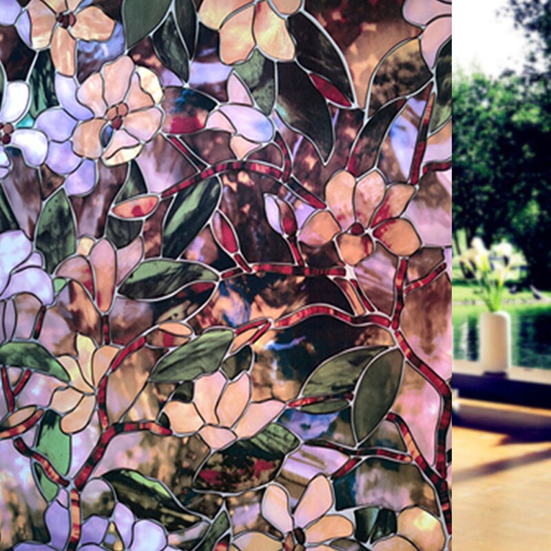 Privacy Window Film Frosted Window Stickers Non-Adhesive Static Glass Window Blinds for Bedroom Bathroom Living Room