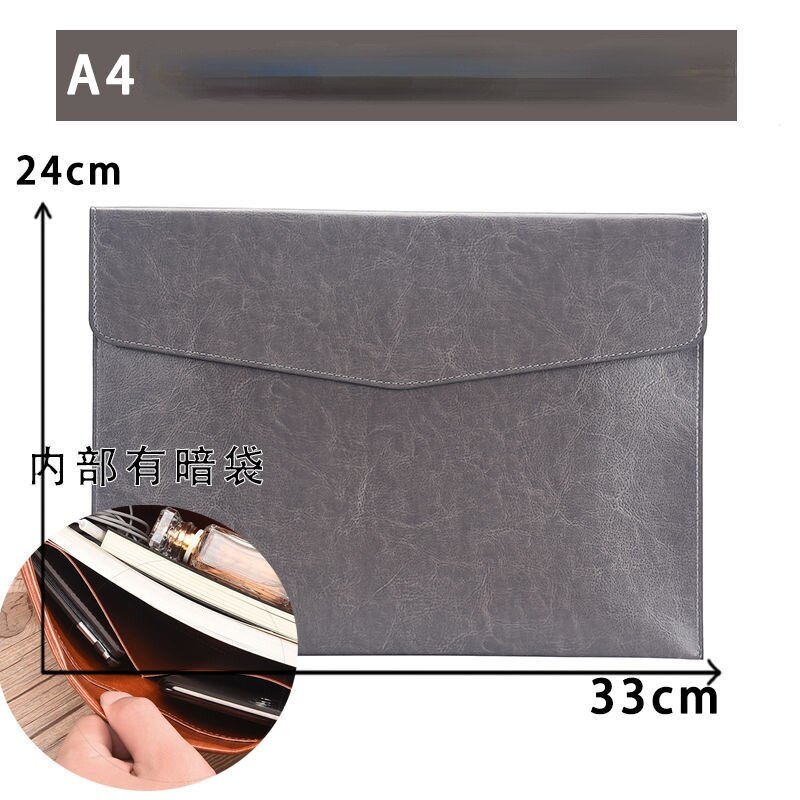 A4 A5 A6 Retro Business Leather Portable File Folder Data Package Document Bag Simplicity Magnetic Button School Office: A4 C
