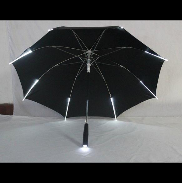 7 farben Ändern LED transparent Regenschirm mit Taschenlampe Funktion Sicherheit Warnung Schutz Regenschirme freundlicher Ideen: Schwarz