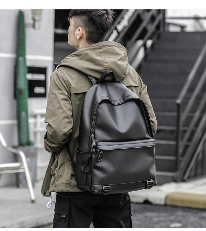 Men Leather Backpacks Anti-theft Bolsas Mochila Large Schoolbag For Boy Travel Bag School Backpack Black Bagpack