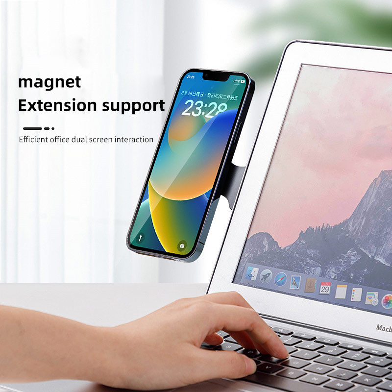 UKGO magnetyczny ekran laptopa uchwyt na telefon do Magsafe dla iPhone15 14 regulowany składany wspornik mocowanie boczne stojaka