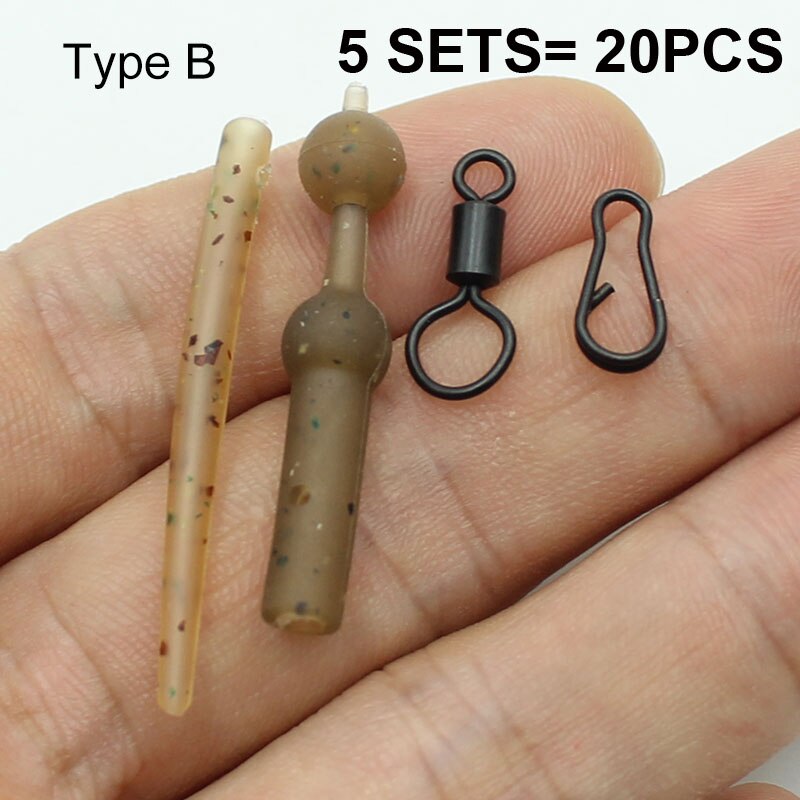 20PCS Helicopter Rig Components Kits Chod beads Swivels Sleeves Zig Rig Ronnie Hair Rig Carp Feeder Tackle Accessories