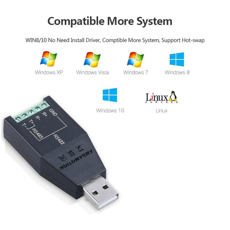 AMSAMOTION USB To RS232 RS485 USB Serial Communication Module Industrial Grade USB-232/485 Signal Converter