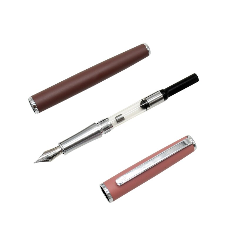 1Pcs HongDian 523 luxury Metal Fountain Pen Matte Barrel Morandi Season Color 0.4mm Iridium Nib Ink Pen Office Business pen