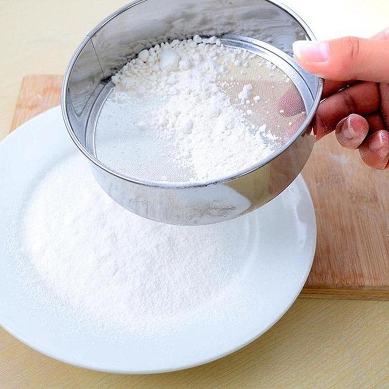 1pc 304 Flour Sieve 60Mesh 15cm 30cm Steel Sieve Sieve Sampling Sugar Baking Flour Hand-held Round Tool