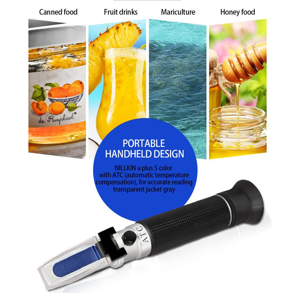 Handheld Suiker Oplossing Brix Refractometer Honing Beer Fruit Refractometer Vloeistof Zoetheid Sacharimeter Concentratie Meter Test