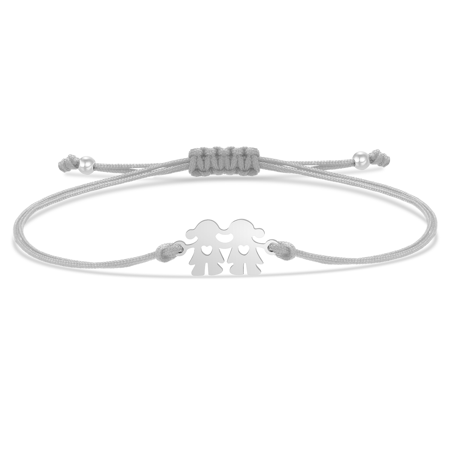 Vergulde Roestvrij Staal Delicate Gepolijst Twee Leuke Meisjes Bedelarmband Vrouwen Meisje Liefde Hart Vriendschap Sieraden