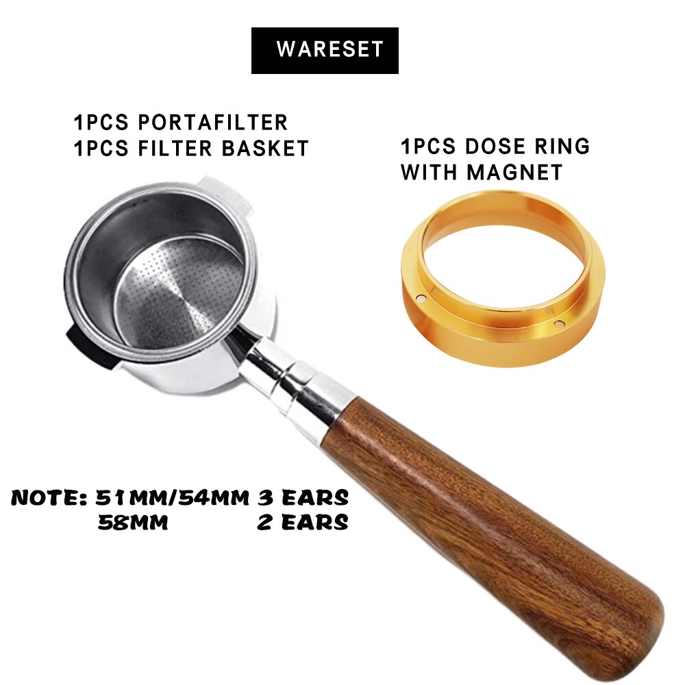 Rustfritt stål espressomaskinhåndtak 51mm 54mm 58mm bunnløs holder bunnløs portafilter for delonghi