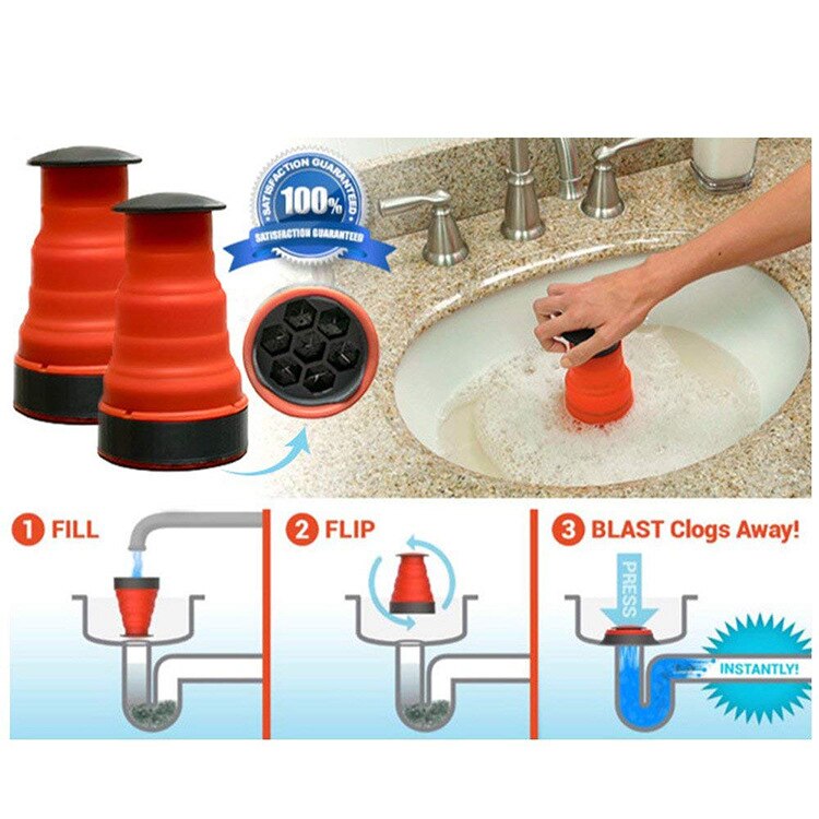 Manual High Pressure Air Power Drain Blaster Manual Toilets Bath Kitchen Sink Plunger Cleaner Pump Household Tools
