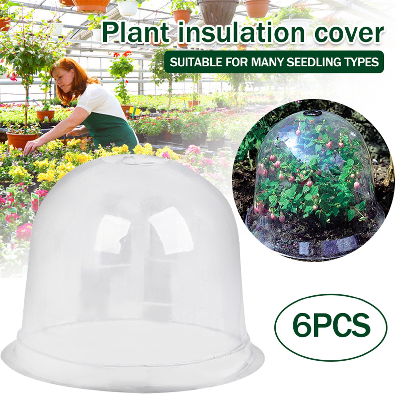 4 # Tuin Cloche Dome Plant Bell Protector Cover Plastic Voor Plant Bescherming Plastic Freeze Koude Plant Bescherming Tuin Deksels