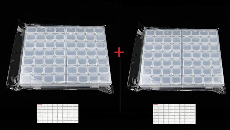 ¡Novedad! Caja pulidora 5D con de diamantes para manualidades, caja de joyería con bordado de diamantes de imitación, organizador de cuentas de cristal, caja de almacenamiento: 112 grids white
