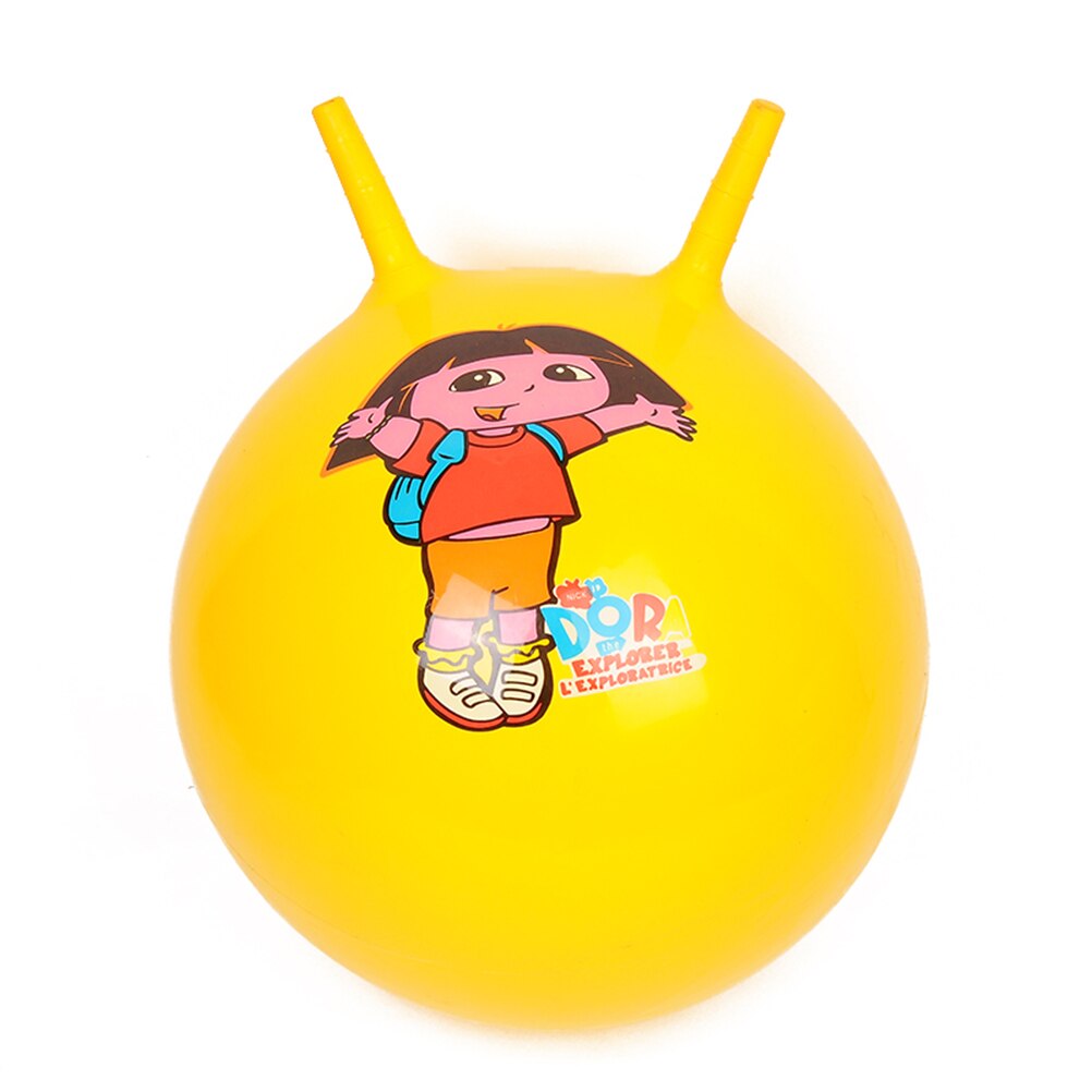 1pc Thickened Bouncing Ball Inflatable Exercise Ball Jumping Ball Bouncy Ball Handle Ball For Children (Random Color)