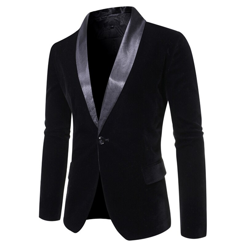 Winter Corduroy Suit Blazer Men England Style Lapel Slim One Button Jacket High Grade Solid Color Business Casual Coats
