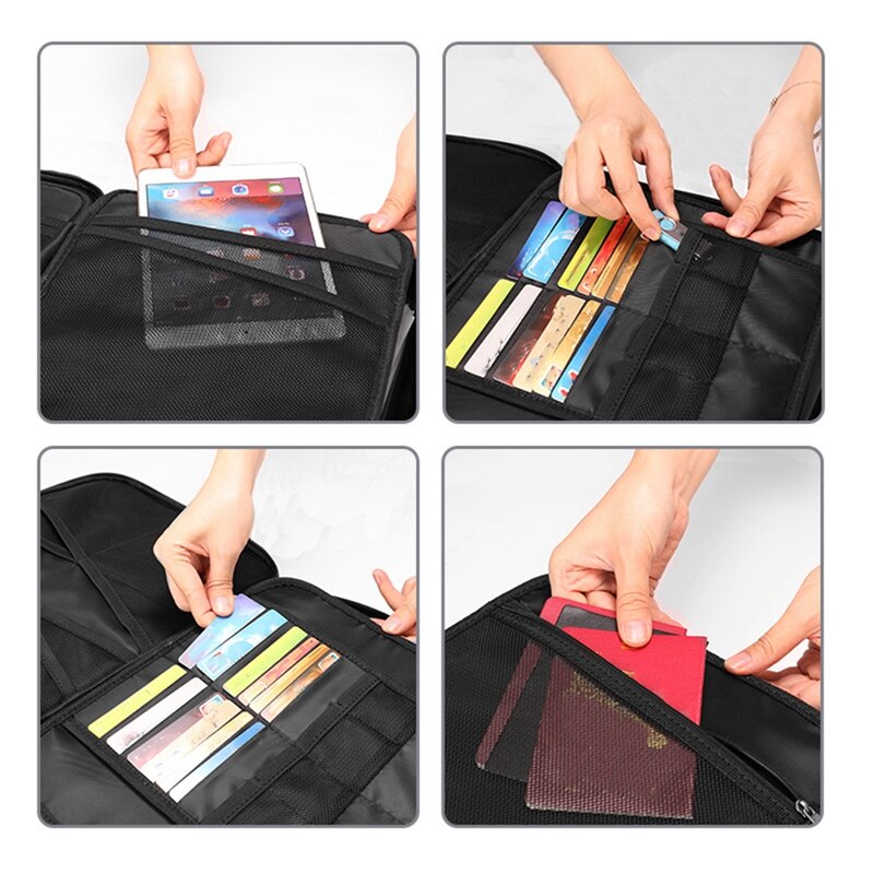 Organizador de documentos-Bolsa de carpeta de archivos portátil impermeable-Bolsa de seguridad de viaje con bloqueo de contraseña-bolsa de viaje práctica y segura
