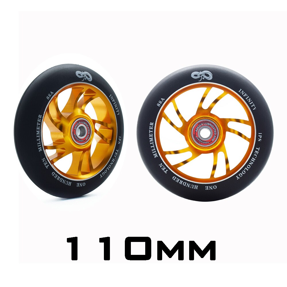 Brand Iron 110mm scooter wheels 88A hardness skating wheel 100mm 110mm Alloy scooter wheels Iron Aggressive tire ABEC-9 bearing: 110mm model12