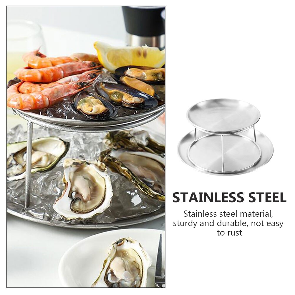 Seafood Platter Sea Food Plate Snack Dessert Platter Kitchen Gadget (Silver)