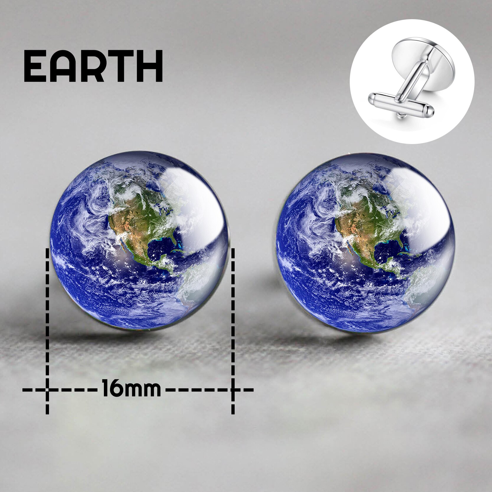 Moon Solar System Planet for Men Wedding Cufflinks Galaxy Nebula Earth Sun Jupiter Jewelry Suit Shirt Cuff Links