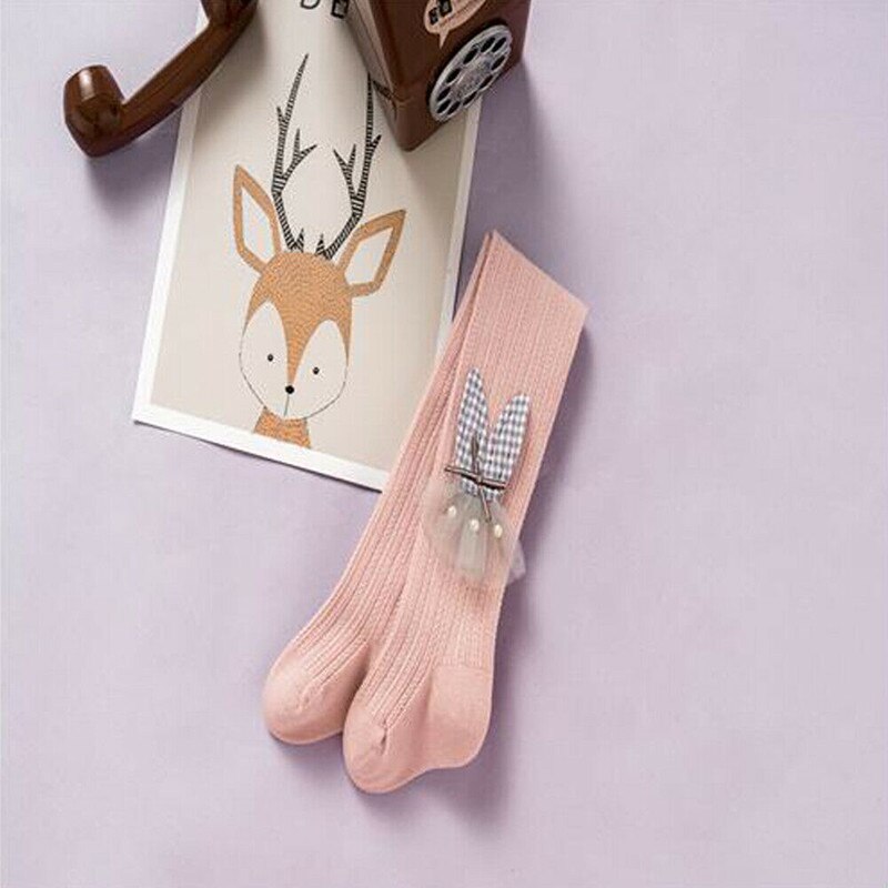 UK Dzieci dziewczynek bawełniane rajstopy śliczne księżniczka łuk jednolity kolor rajstopy maluch dziecko pończochy spodnie wyroby pończosznicze: Różowy