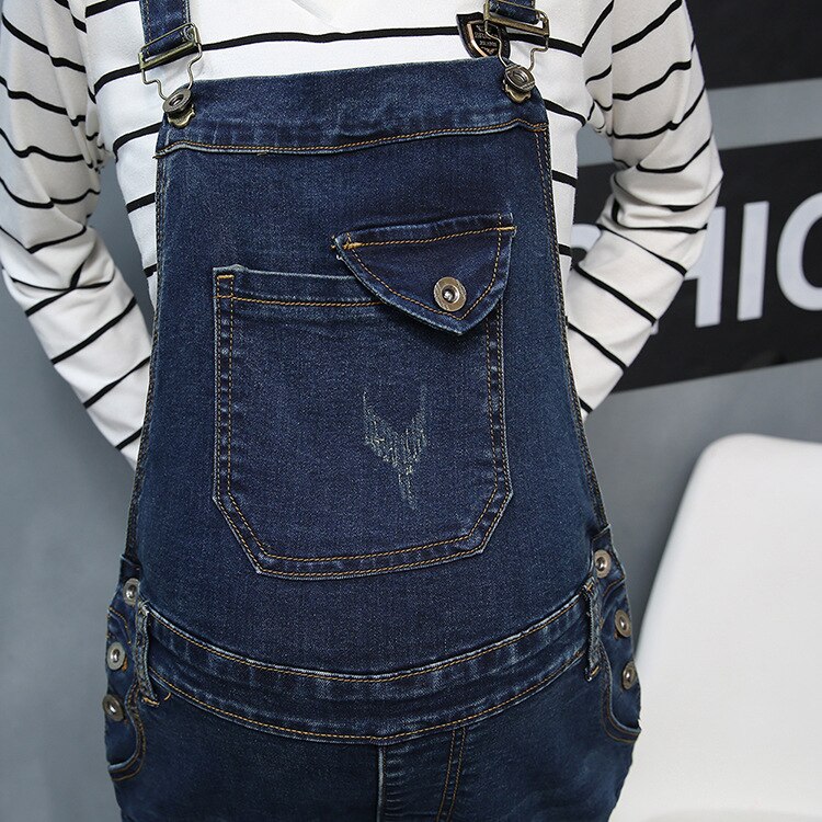 Barsel kvinder jeans denim jumpsuits casual bukser justerbar talje smækbukser graviditet mavepleje slim ben bukser
