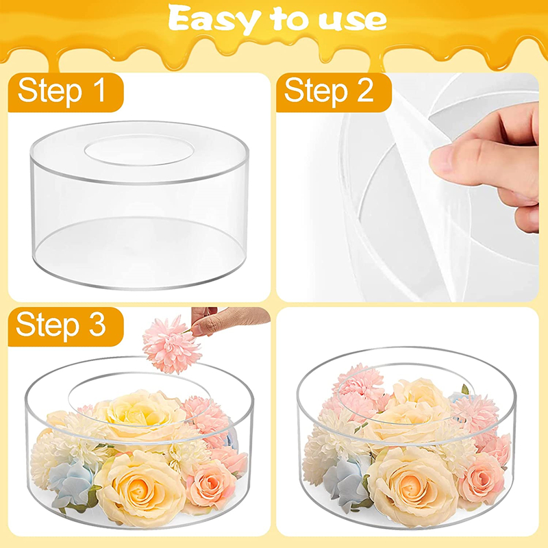 Tablero de exhibición de pastel acrílico, bandeja raspadora más suave con borde redondo para pastel, Base de tablero recargable, herramientas de soporte para pastel transparente, 1 ud.