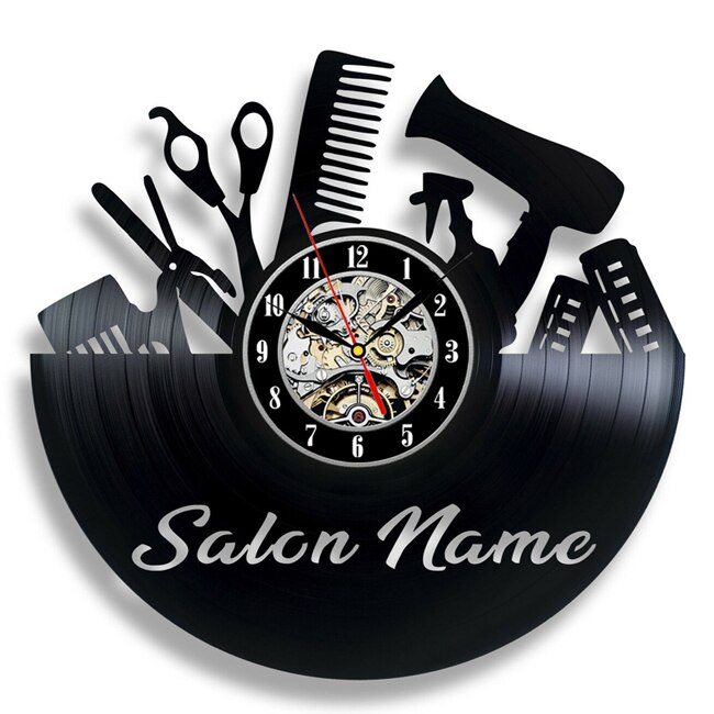 Barbershop Vinyl Record Wandklok Modern Kapper Kapper Klokken Opknoping Muur Horloge voor Kapper Kapsalon: 19