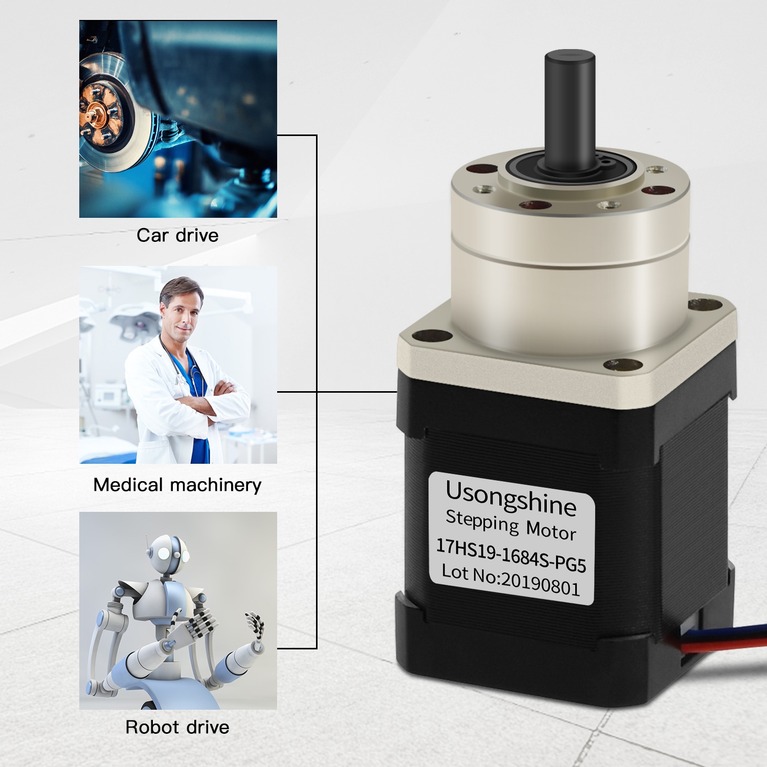 Getriebe Motor- 42 mit führt Nema17 17HS19-1684S-PG5 Extruder Getriebe Stepper Motor- Verhältnis 5.18: 1 Planeten Getriebe 17HS4401