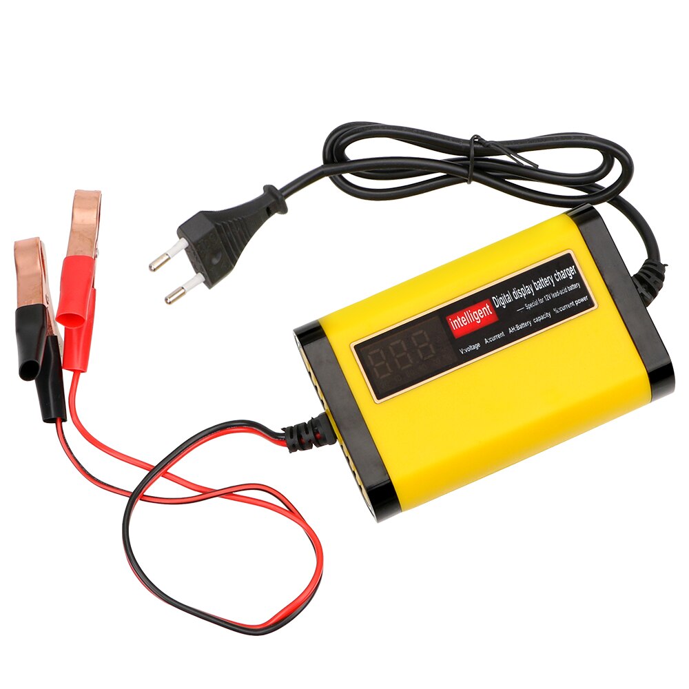 Car Battery Charger Full Automatic Digital LCD Display Intelligent 12V-24V 8A Pulse Repair Wet Dry Lead Acid Battery-chargers: 2A 12V EU Plug