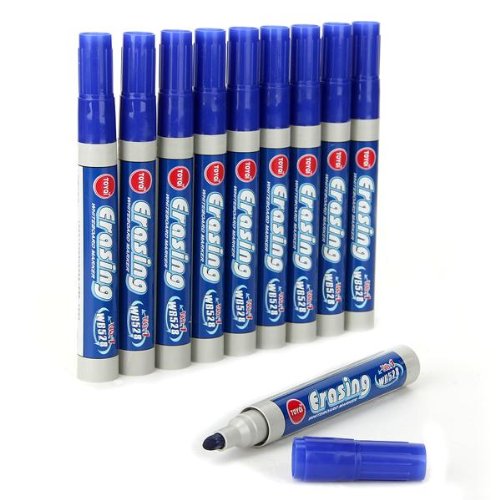 10x Marqueur feutre marker stylo bleu effacable tableau blanc bureau office TOOGOO R 